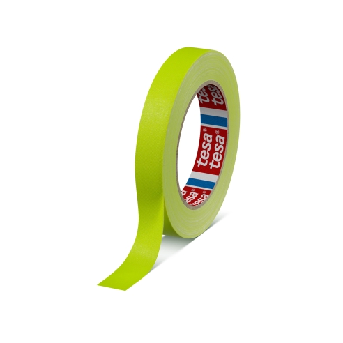 tesa® 4671 Highlight Visibility Cloth Tape Size: 25mm x 25m - Colour: Neon Yellow - Duct Tape - Camera Tape - Tank Tape