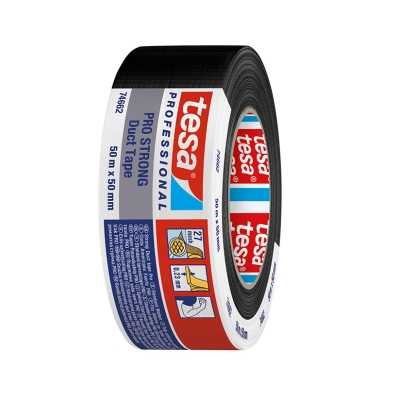 tesa® PRO Duct Tape - 74613 - Waterproof Duct Tape - Motorsport Tape - Black Duct Tape