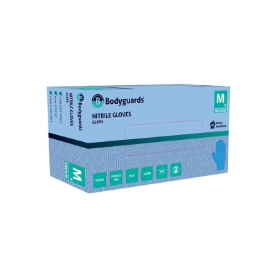 Bodyguards GL895 Blue Nitrile Powder Free Disposable Glove - XLarge - Size 10
