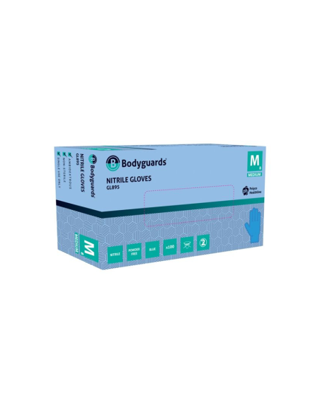 Bodyguards GL895 Blue Nitrile Powder Free Disposable Glove - XLarge - Size 10