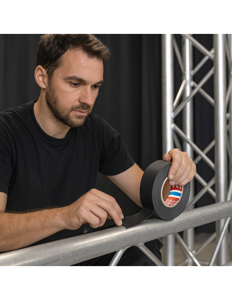 Tesa 4671 Gaffer Tape | 25mm | Heavy Duty Black Cloth Tape- Gaffer Tape - Duct Tape - Camera Tape